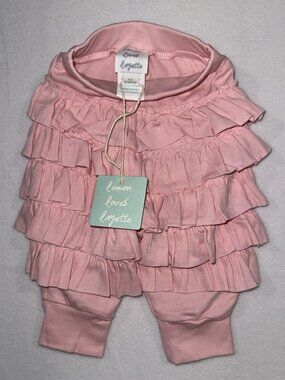 Pink Lemon Loves Layette Ruffle Pants | Pima Cotton Boutique Baby | Size 0–3M